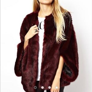 Asos Faux Fur Batwing Coat
